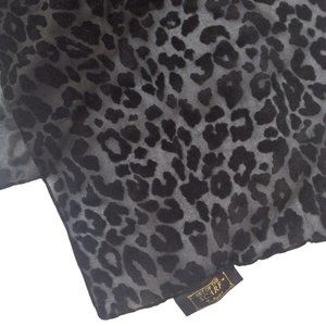 Vintage Tie Rack 'Art of the Scarf' Sheer Black Leopard Pattern Scarf